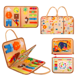 Looking for the best travel toys for toddlers? Our Montessori Busy Board keeps boys engaged on flights & road trips. Shop the top educational toy for kids